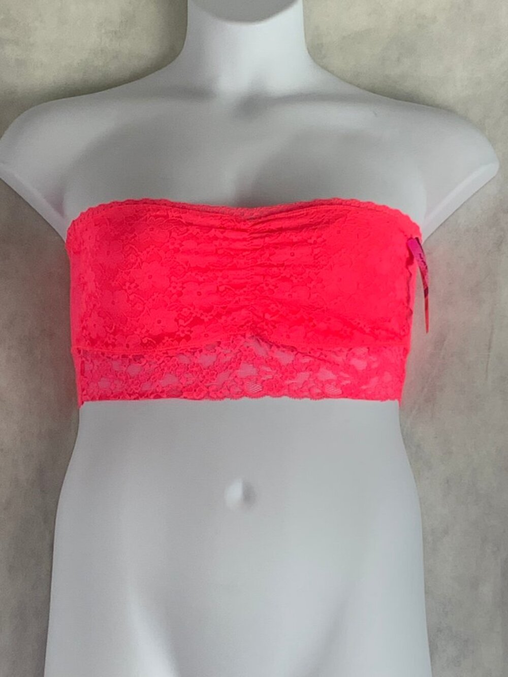 Material Girl Juniors' Lace Bandeau Top, Flashmode Pink, XL